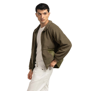 Veste polaire 100 % coton pour homme, 340 GSM, épaisse, chaude pour l'hiver, respirante, séchage rapide, écologique, demi-zip, pour l'aventure en extérieur - Product Image 1