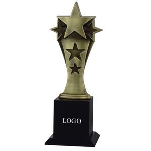 custom antique bronze <b>trophies</b> round shape solid metal awards brown golden plated luxury souvenir gift for office promotion - Product Image 1