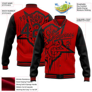 Splendid Apparel Custom Red Black Varsity <b>Jacket</b> <b>Men</b> Plus Size Winter Wear Quick Dry <b>Letter</b> Print Polyester Front Logo Stand - Product Image 2