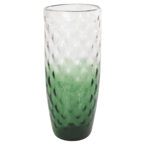 Vase en verre artisanal vert ombré décoratif pour des arrangements floraux modernes et des accents intérieurs élégants - Product Image 1