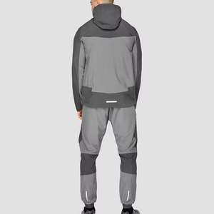 Survêtement à capuche pour homme, color-block, séchage rapide, sportif, manches longues, coupe classique, avec poches latérales, idéal pour l'automne - Product Image 1