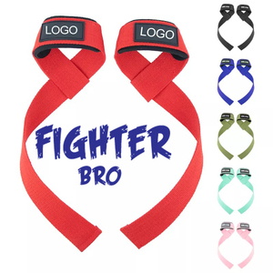 Sangles de musculation antidérapantes en polyester Fighter Bro pour MMA, capacité de charge de 15 lb, rouge, accessoires d'équipement de fitness confortables - Product Image 1