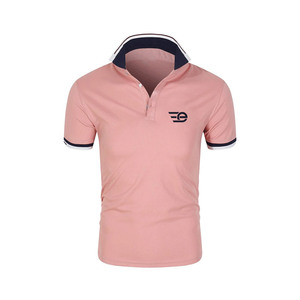 เสื้อโปโลผู้ชายทรงเข้ารูป ผ้าคอตตอนผสม แขนสั้น สไตล์ลำลอง สำหรับฤดูร้อน แบบเรียบง่าย ผู้ผลิตขายส่ง เสื้อโปโลผู้ชายคลาสสิก - Product Image 1