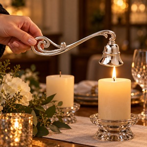 Hot Selling Decorative Metal <b>Candle</b> Snuffer and <b>Wick</b> Dipper Tool Bell Design for Home Decor <b>Candle</b> Care Wholesale Gifts Supplies - Product Image 1