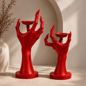 Ensemble de bougeoirs sculptés gothiques en aluminium faits à la main, décoration de Noël, de Pâques et centre de table pour la maison - Product Image 2