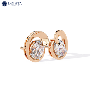 Boucles d'oreilles en diamant cultivé en laboratoire IGI, boucles d'oreilles personnalisées en diamant, or 14K/18K/blanc, or rose, boucles d'oreilles en diamant cultivé en laboratoire - Product Image 1