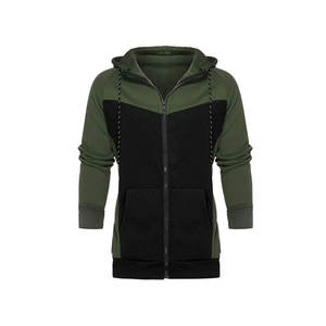 Chándal Deportivo para Hombre en Color Verde Oliva y Negro con Bloques de Color, Manga Larga, Capucha, Corte Regular y Bolsillos Laterales, Ropa Deportiva de Otoño - Product Image 3