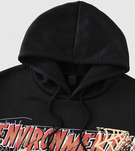 Sweat à capuche tendance en molleton français premium, motif tête de mort vintage, coupe décontractée, collection streetwear de luxe - Product Image 3
