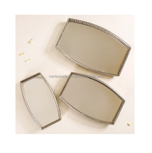 Bandeja de servicio de metal rústico de inspiración vintage, plato hecho a mano de gran tamaño para fiestas decorativas, bodas y festivales - Product Image 6