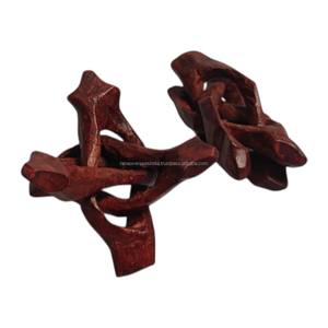 Base de Pedestal Redonda de Madera Forjada a Mano con Tres Puntas para Decoración del Hogar en Pascua, Huevos de Emú, Esferas, Cristales y Geodas de 2 Pulgadas - Product Image 1