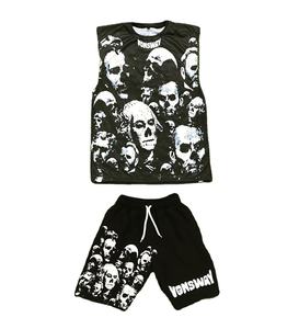 Imprimé été imprimé en gros de haute qualité hommes shorts ensembles avec chemises grande taille hommes produit en tissu tricoté - Product Image 1