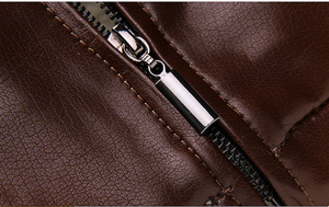 Best Design Men's Leather <b>Jackets</b> Hot Selling New Men's Winter PU Leather <b>Jacket</b> Casual Sherpa <b>Fleece</b> <b>Lining</b> Motorcycle <b>Jacket</b> - Product Image 4
