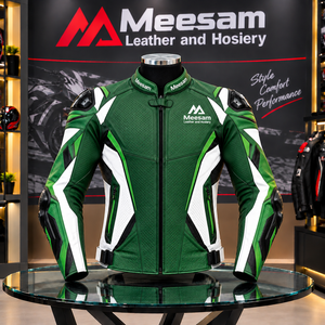 Chaqueta de Motociclismo de Cuero para Hombre, Diseño Color Block, Transpirable, 300g, Piel de Canguro Premium, Equipo de Protección para Todas las Estaciones - Product Image 1
