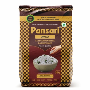 ข้าวบาสมาติ ปันซารี 1121 โกลเด้น เซลล่า ข้าวแห้งนุ่ม 30 กก. - Product Image 1
