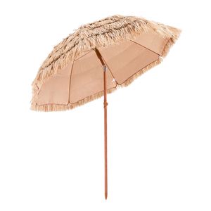 Ombrellone Tiki Stile Hawaiano 6.5 ft, Parasole da Patio Durevole in Paglia Sintetica PP con Inclinazione, 8 Stecche Metalliche, Raggio 2.7m 2m 3m - Product Image 6