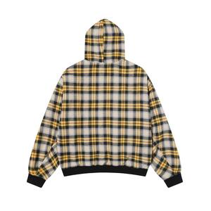 Custom Plaid <b>Zip</b> Up Hoodie Men Oversized Full <b>Zip</b> <b>Hooded</b> Jacket Streetwear OEM ODM Wholesale Private Label Casual Fleece Hoodie - Product Image 2