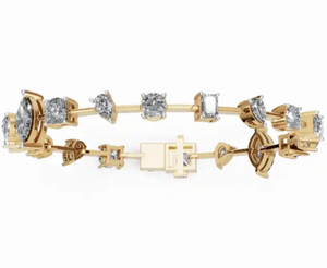 Califias Couture Lab Grown Designer Bracelet 7.745 Carats 19 Stones 9k 14k 18k Yellow <b>Rose</b> White <b>Gold</b> High Luxury Statement - Product Image 1