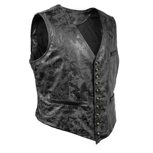 Gilet sans manches en toile et daim pour homme, col en V, en cuir, écologique, imperméable, style rétro, collection automne-hiver - Product Image 6
