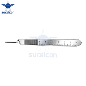 Mango de bisturí n.° 3 Palancas Quirúrgicas Reutilizables de Acero Inoxidable Sólido con Escala de Medición, Compatibles - Product Image 4