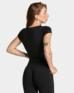 เสื้อยืดแขนสั้นผู้หญิง คอกลม ผ้าฝ้าย ทรงเข้ารูป - Product Image 2