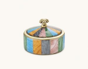 Mother of Pearl Trinket Box Round Jewelry Storage Organizer Decorative <b>Vanity</b> <b>Case</b> with Gold Lid Handmade Gift Box - Product Image 6