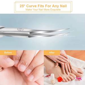 Stainless Steel <b>Cuticle</b> <b>Scissors</b> With Sharp Straight Blade For Manicure Adults Durable Simple Design Round Handle - Product Image 4