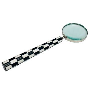 Lupa de 4'' Estilo Vintage con Mango de Resina a Cuadros |   Lente de Lectura e Inspección Portátil - Product Image 1