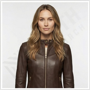 New Arrival Women's Leather <b>Canvas</b> Jacket Winter Wear High Quality Breathable Knitted Customizable OEM Service - Product Image 2