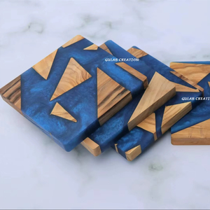 Juego de Posavasos de Resina de Lujo Modernos Hechos a Mano, 10 mm de Grosor, Ecológicos, Decorativos, para Mesa de Café, Hogar y Oficina - Product Image 1