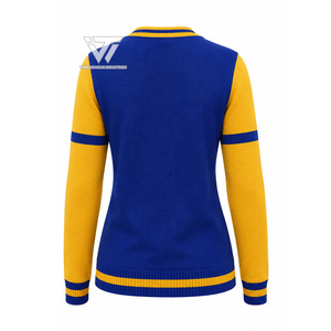 Custom Wholesale Greek Sigma Gamma Rho Sorority Clothing Chenille Embroidered College Striped Cardigan Sweater - Product Image 2