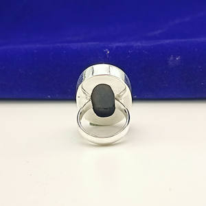 Handmade <b>925</b> <b>Silver</b> Boho Wedding <b>Ring</b> Natural Black Onyx Oval Cut Gemstone Bezel Setting Sunrise Jewellery Gift for - Product Image 4