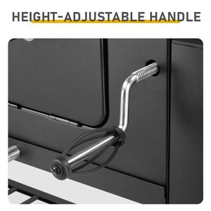 Extra Large Outdoor <b>BBQ</b> Grill with Two Individual Adjustable Charcoal Doors <b>Foldable</b> Side Tab for Charcoal Cooking - Product Image 5