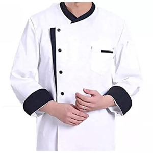 เสื้อเชฟแขนสั้นสำหรับผู้หญิงและผู้ชาย ผ้าทวิล สำหรับร้านอาหาร บาร์ ครัว ชุดยูนิฟอร์มแบบมีซิป สำหรับมืออาชีพ - Product Image 1