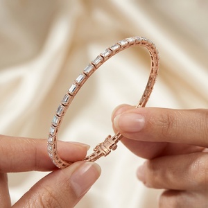 2.52CTW baguette Bar <b>Set</b> Diamond Line Bracelet - Product Image 2