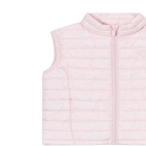 Chaqueta de invierno a cuadros personalizada para niñas, sin mangas, con cierre de cremallera, impermeable, transpirable, rellena de plumón de pato blanco, acolchada, para exteriores. - Product Image 2