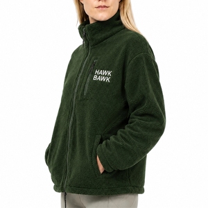 Giacca in pile Sherpa personalizzata da donna, calda e morbida, con zip integrale, collo alto, logo frontale, elegante, di qualità, moderna, da viaggio, per donna - Product Image 3