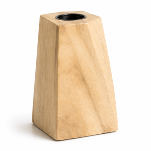 Support à bougie en bois fait main, style rustique, porte-bougie décoratif, centre de table pour le salon, la salle à manger, la chambre à coucher - Product Image 4