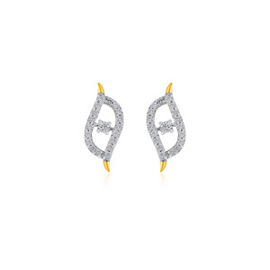Pendientes de Diamantes de Oro Amarillo de Lujo para Mujer, Corte Brillante Redondo, Diamantes Cultivados en Laboratorio, Joyería de Boda, Chapado en Oro de 18K - Product Image 1