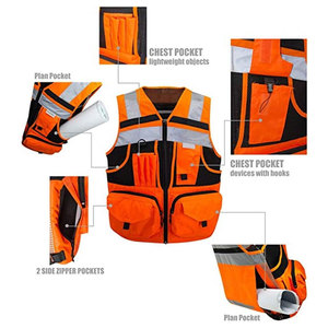 Gilet de sécurité réfléchissant pour hommes, gilet de sécurité réfléchissant pas cher pour travaux en extérieur, gilet de sécurité pour la construction - Product Image 6