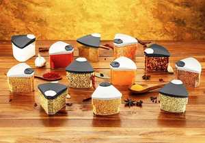 ชั้นวางเครื่องเทศหมุนได้อเนกประสงค์พร้อมขวดแก้วใส่เครื่องปรุงรส 12 ใบสำหรับจัดเก็บเครื่องปรุงรสต่างๆ - Product Image 5