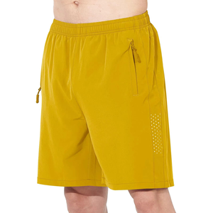 Shorts de sport jaunes vifs pour hommes, légers, à séchage rapide, respirants, avec taille élastique et poche zippée, pour la course, la gym et l'entraînement estival - Product Image 6