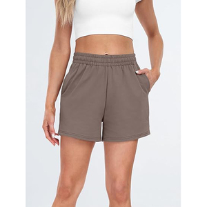 Shorts en polaire écologiques tendance pour femmes, 220g, doux et confortables, taille mi-haute, coupe décontractée, chauds pour l'hiver, shorts de détente - Product Image 6