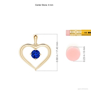จี้รูปหัวใจเปิดประดับไพลินสีน้ำเงินทรงกลมธรรมชาติ ทอง 14K 18K จากผู้ผลิตโดยตรง เครื่องประดับอัญมณีชั้นดี สร้อยคอจี้พลอย - Product Image 2