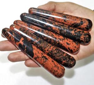 Vente en gros de baguettes de massage en obsidienne naturelle de 4 pouces, polies, pour la guérison, la thérapie Reiki, la méditation, cadeaux - Product Image 5