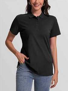 Camisetas de Mujer de Alta Calidad, Transpirables, Ajustadas, de Punto, con Cuello, Personalizables en Color, Tejido Oxford 100% Algodón, MOQ Bajo - Product Image 3