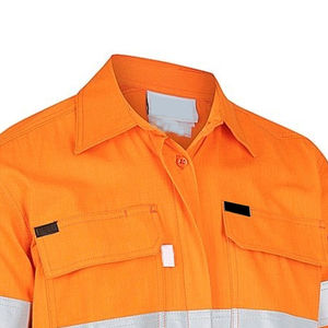 Camisas de alta visibilidad con botones para el trabajo, hechas a medida con tela de satén de algodón, estilo unisex para comodidad durante todo el día y alta visibilidad. - Product Image 5