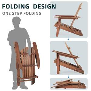 Set di 2 Sedie Adirondack in Legno per Esterni, Design Pieghevole per Patio, Giardino, Prato, Cortile e Bordo Piscina - Product Image 5