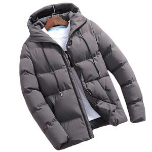 Manteau matelassé standard à capuche chaud pour homme, collection Hiver 2024, style formel et professionnel, en coton, avec poches, coupe régulière - Product Image 1