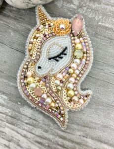 Luxury Designer Embroidery Beaded Brooch with Fine Hand Sewn Beads and Embroidery Handmade Floral Embroidery Beaded Brooch Decor - Product Image 5