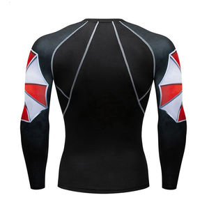Wholesale Men's Long Sleeve Rash Guard Custom Sublimation Printed Quick Dry Polyester/Nylon 240g Fabric - Product Image 3